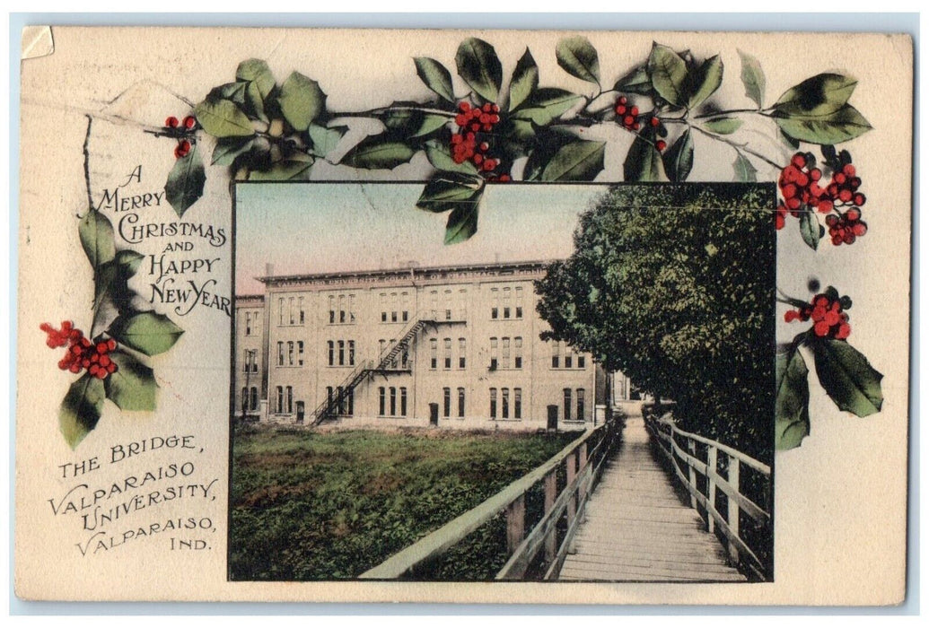 1914 The Bridge Valparaiso University Valparaiso Indiana IN, Berries Postcard