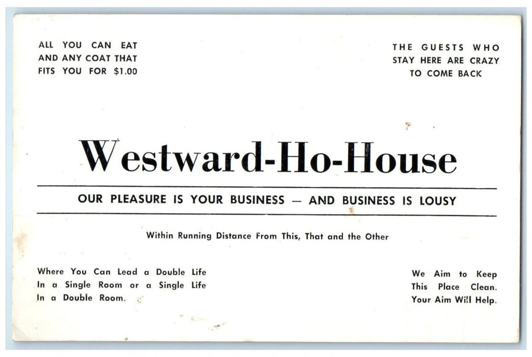 Westward Ho House Restaurant Lakewood California CA Advertising Postcard
