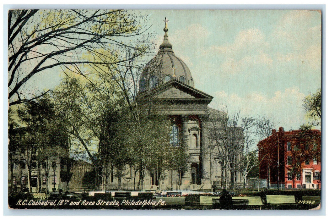 1913 RC Cathedral 18th and Race Streets Philadelphia Pennsylvania PA Postcard