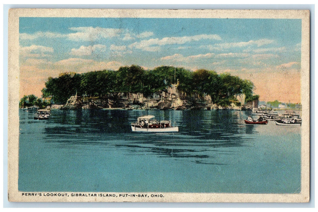 c1930's Perry's Lookout Gibraltar Island Put-In-Bay Ohio OH Vintage Postcard