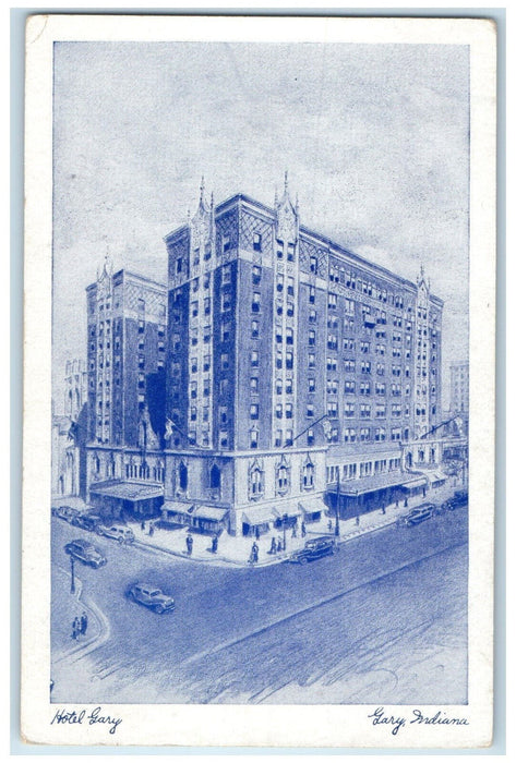 1947 Hotel Gary Gary Indiana IN Vintage Posted Exhibition Stamp Postcard