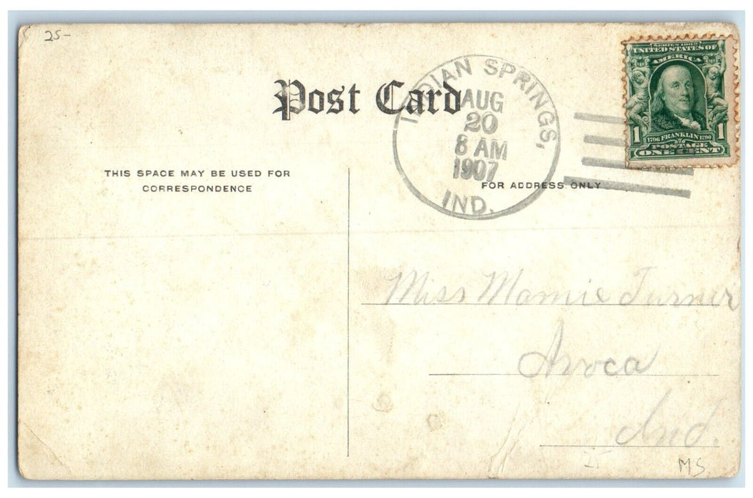 1907 On Venetian Waters Boats Scene Indian Springs Indiana IN Antique Postcard