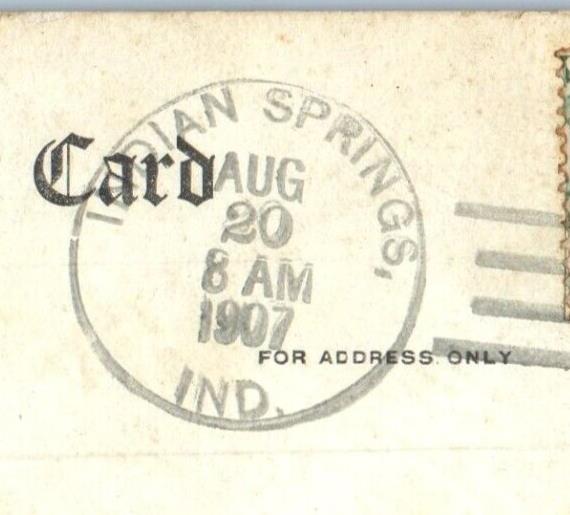 1907 On Venetian Waters Boats Scene Indian Springs Indiana IN Antique Postcard