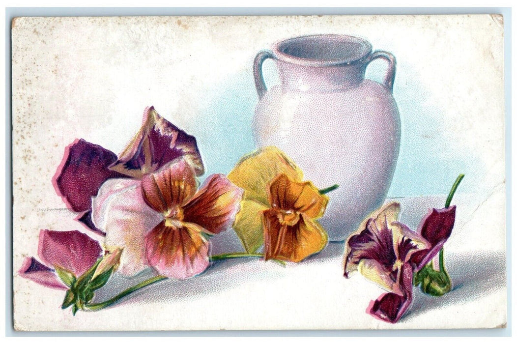 1910 Flowers And Vase Embossed Nash Carmack Kentucky KY Posted Antique Postcard