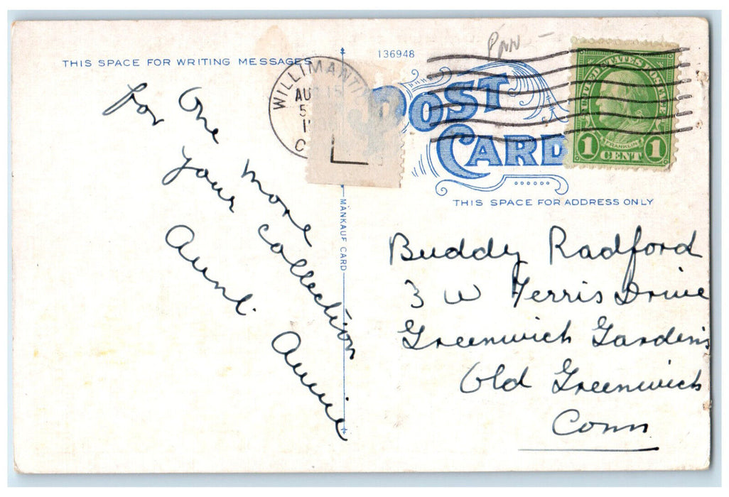 c1920's Koons Hall Connecticut State College Storrs Connecticut CT Postcard