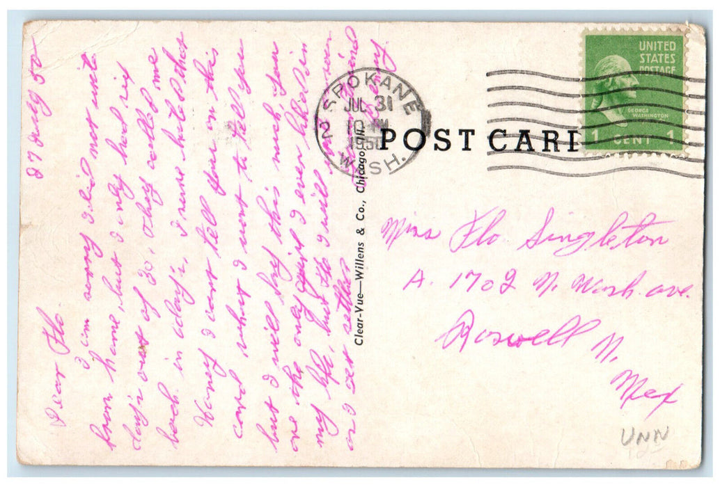 1950 Municipal Dam On Big Creek Ellis Kansas KS Vintage Posted Postcard