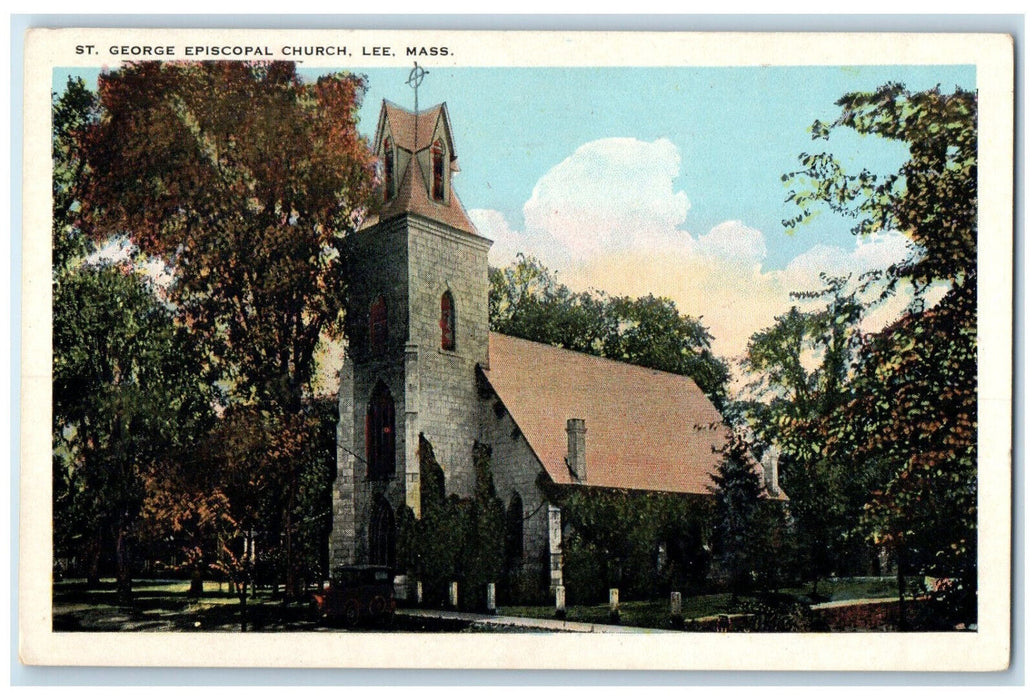 c1930's St. George Episcopal Church Lee Massachusetts MA Unposted Postcard