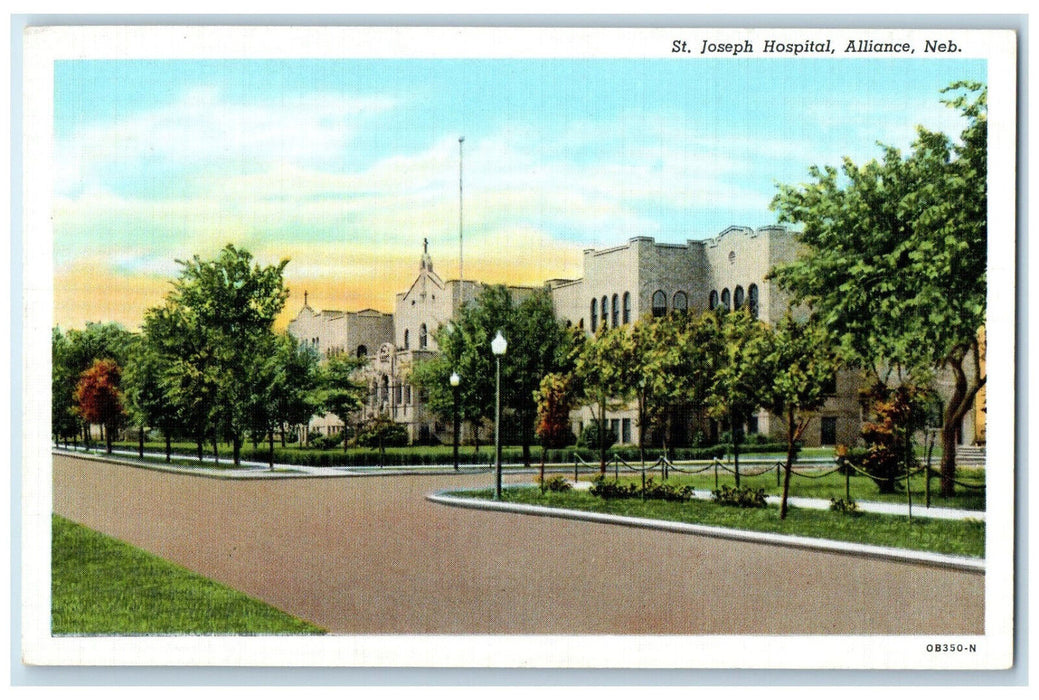 c1940's St. Joseph Hospital Alliance Nebraska NE Vintage Unposted Postcard