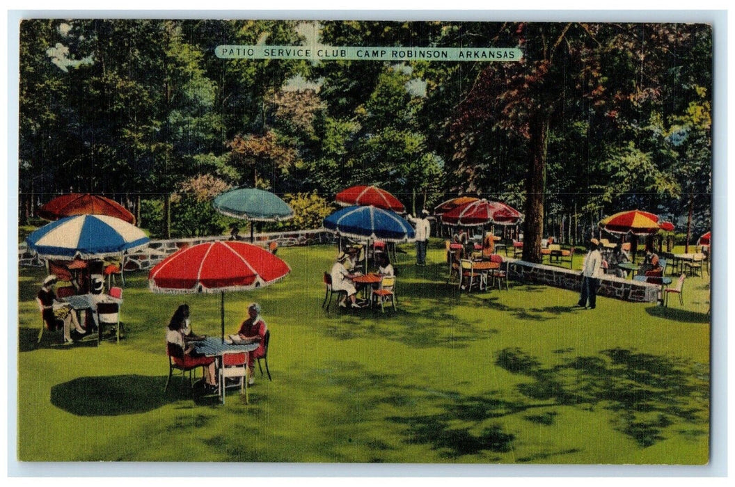 c1930's View Of Patio Service Club Camp Robinson Arkansas AR Vintage Postcard