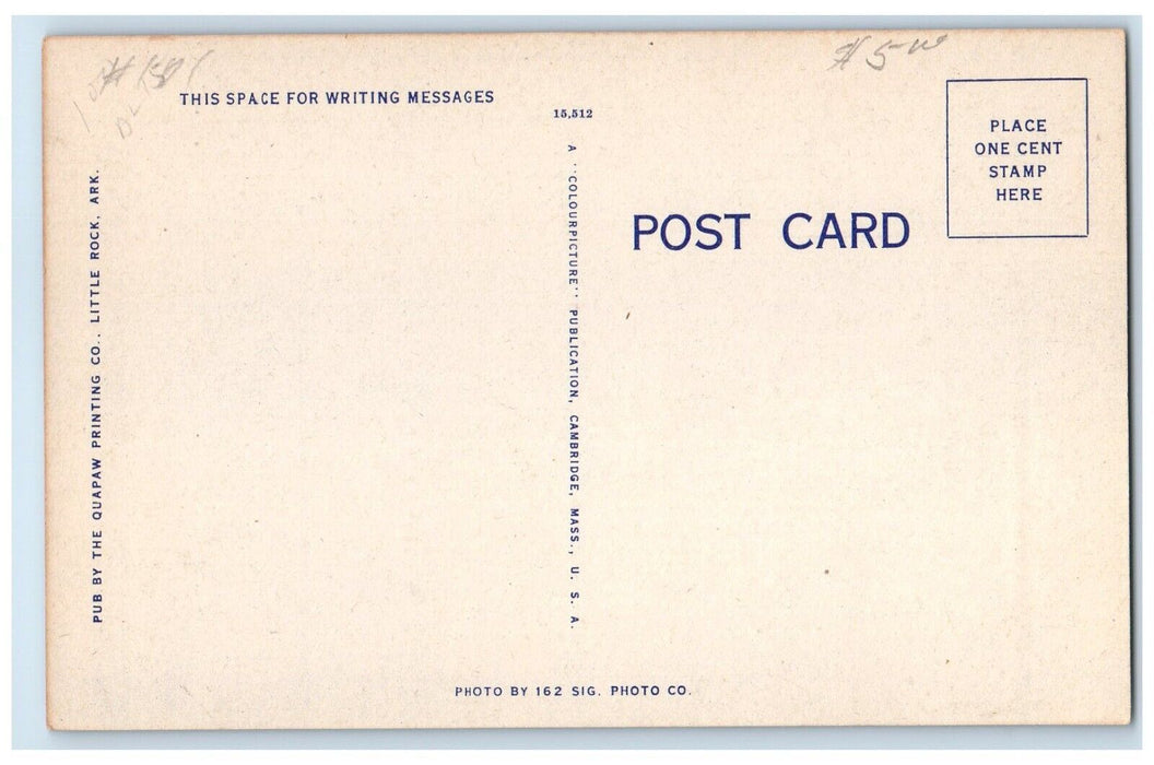 c1930's View Of Patio Service Club Camp Robinson Arkansas AR Vintage Postcard