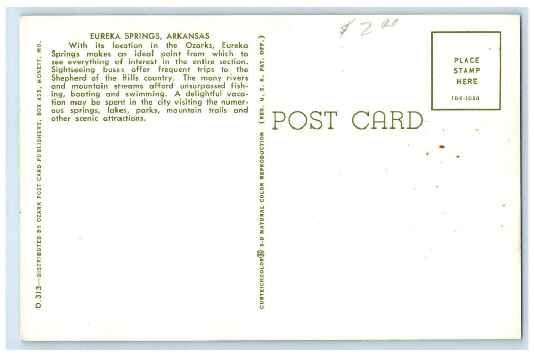 c1950's Crescent Hotel Castle In The Air Eureka Springs Arkansas AR Postcard