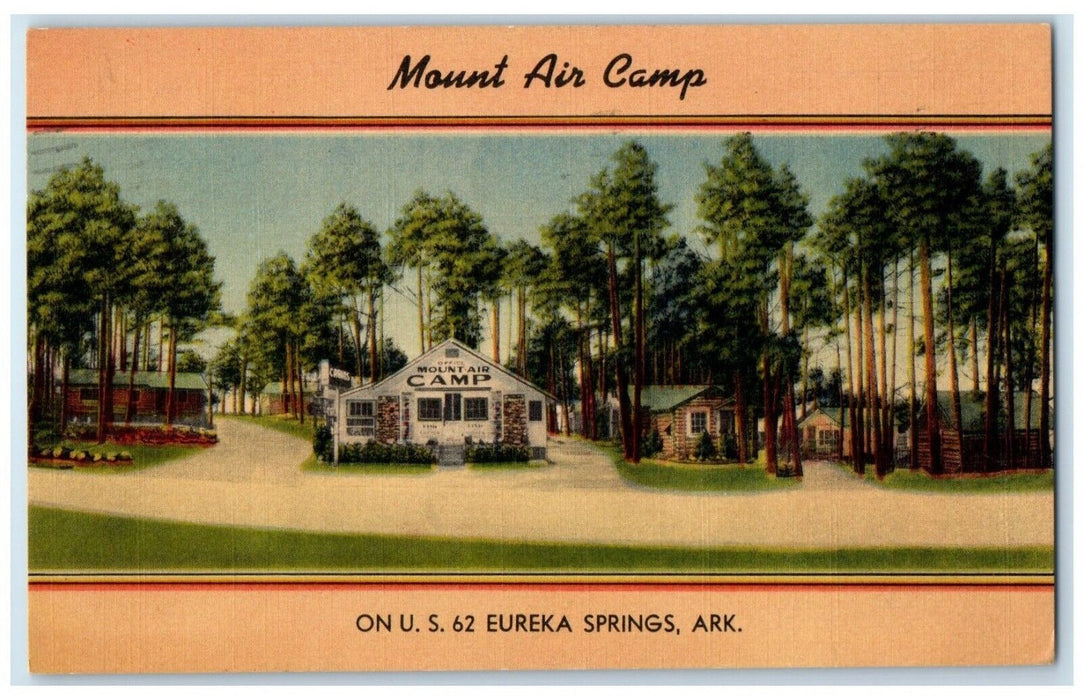1941 Mount Air Camp Cabin Trees Eureka Springs Arkansas AR Vintage Postcard
