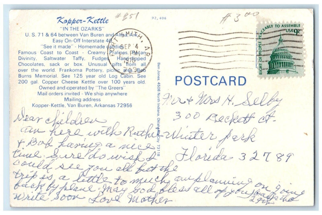Kopper Kettle In The Ozarks Van Buren Arkansas AR. Multiview Vintage Postcard