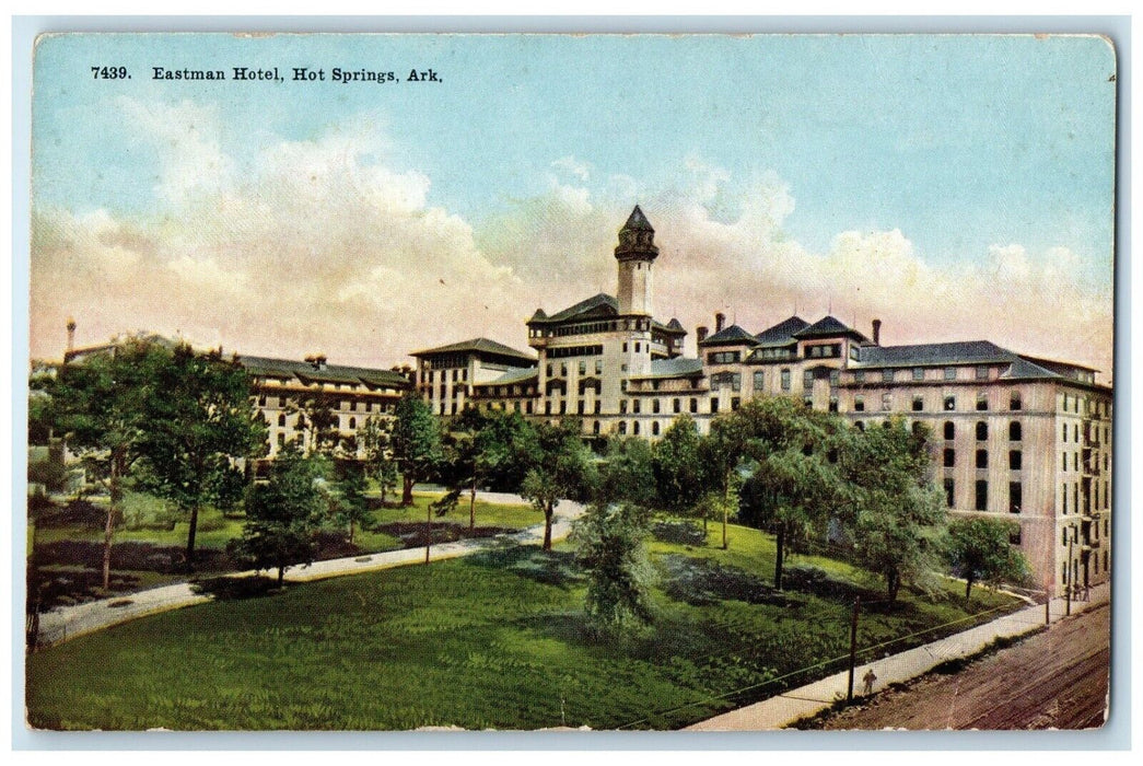 c1910's View Of Eastman Hotel Building Hot Springs Arkansas AR Vintage Postcard