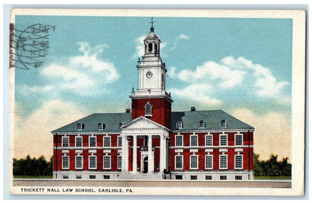 1918 Trickett Hall Law School Exterior Building Carlisle Pennsylvania Postcard