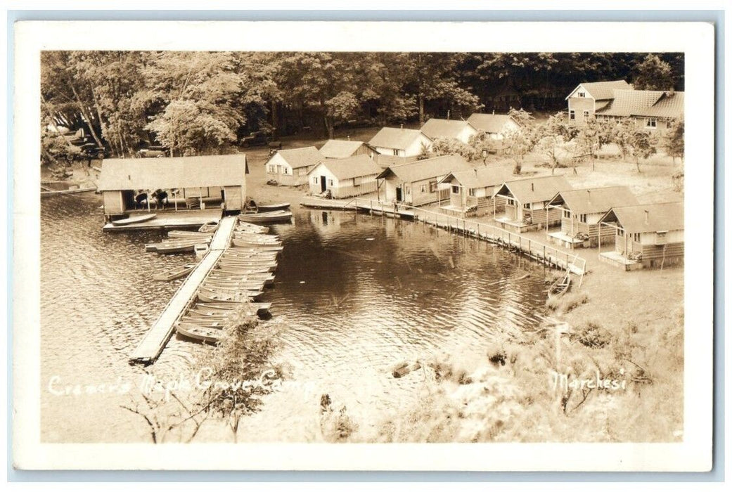 c1920's Cramer's Maple Grove Camp Boats Cabins Forks WA RPPC Photo Postcard