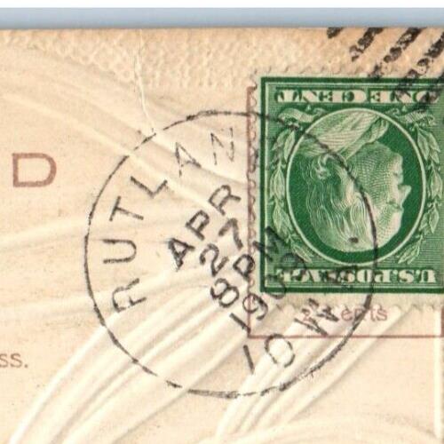 1909 Flowers Airbrushed Embossed Rutland Iowa IA Posted Antique Postcard