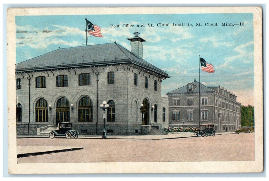 c1920's Post Office and St. Cloud Institute St. Cloud Minnesota MN Postcard