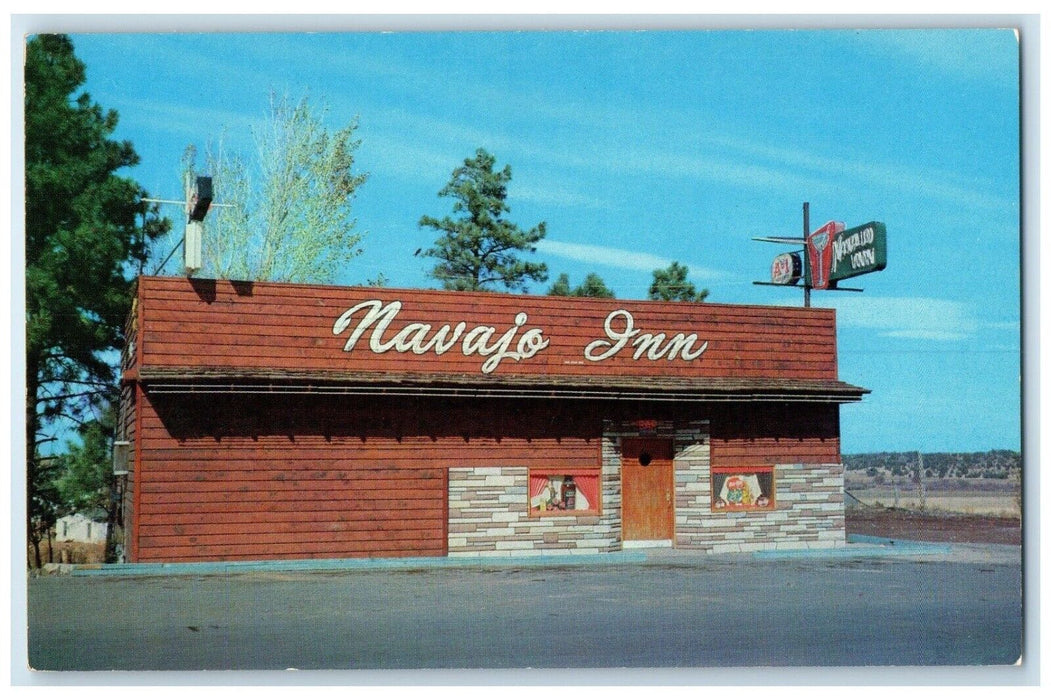 c1950's Navajo Inn Motel Roadside Show Low Arizona AZ Unposted Vintage Postcard