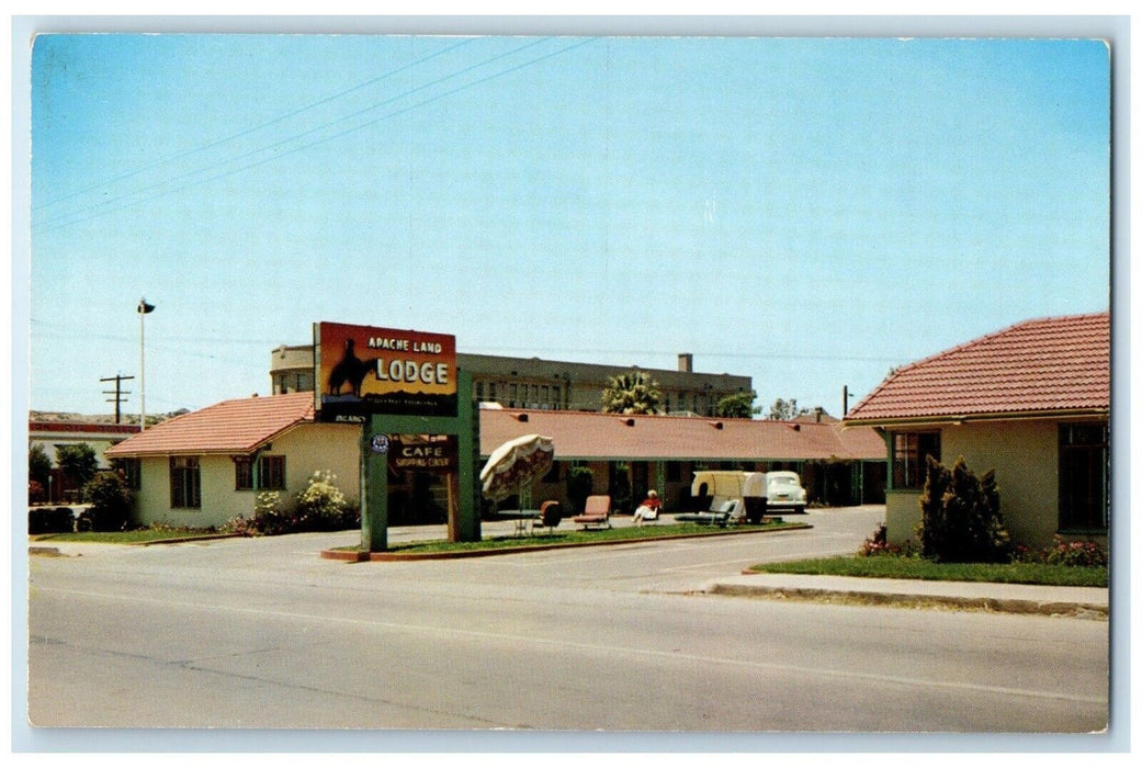 c1960's Apache Land Lodge Roadside Cars Globe Arizona AZ Vintage Postcard