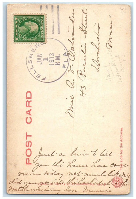 1913 Corner of East Room White House Washington DC Fellsmere FL Postcard