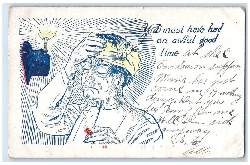 1907 Headwrap Cigarette Light Willcox Arizona AZ Antique Posted Postcard