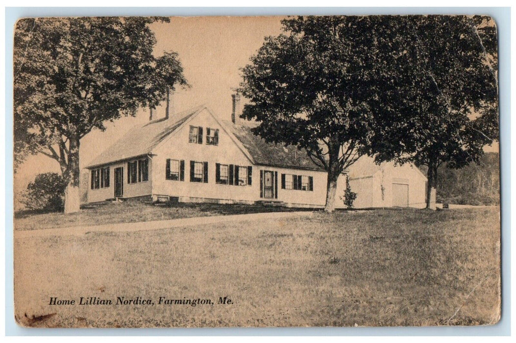 c1910 Exterior View Home Lillian Nordica Farmington Maine ME Unposted Postcard