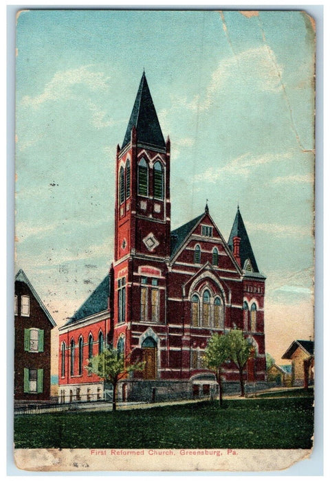 1907 First Reformed Church Chapel Exterior Greensburg Pennsylvania PA Postcard