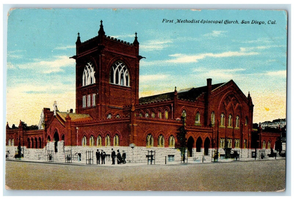 1912 First Methodist Episcopal Church San Diego California CA Antique Postcard