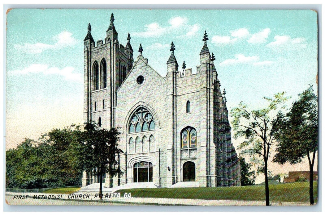 c1910 Exterior View First Methodist Church Atlanta Georgia GA Unposted Postcard