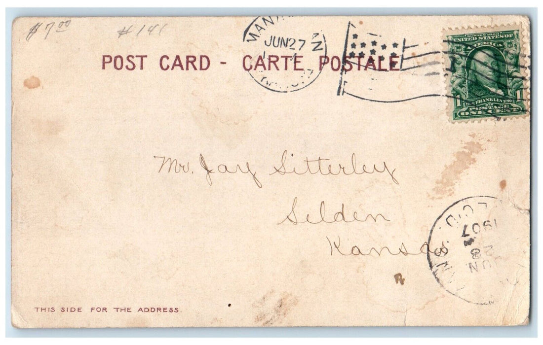 1907 College Battalion KSAC Soldier Field Manhattan Kansas KS Vintage Postcard