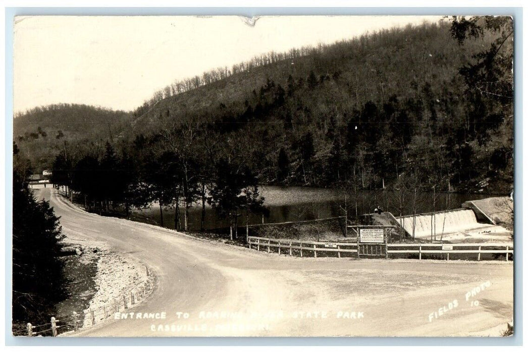 1935 Roaring River State Park Entrance Fields Cassville MO RPPC Photo Postcard