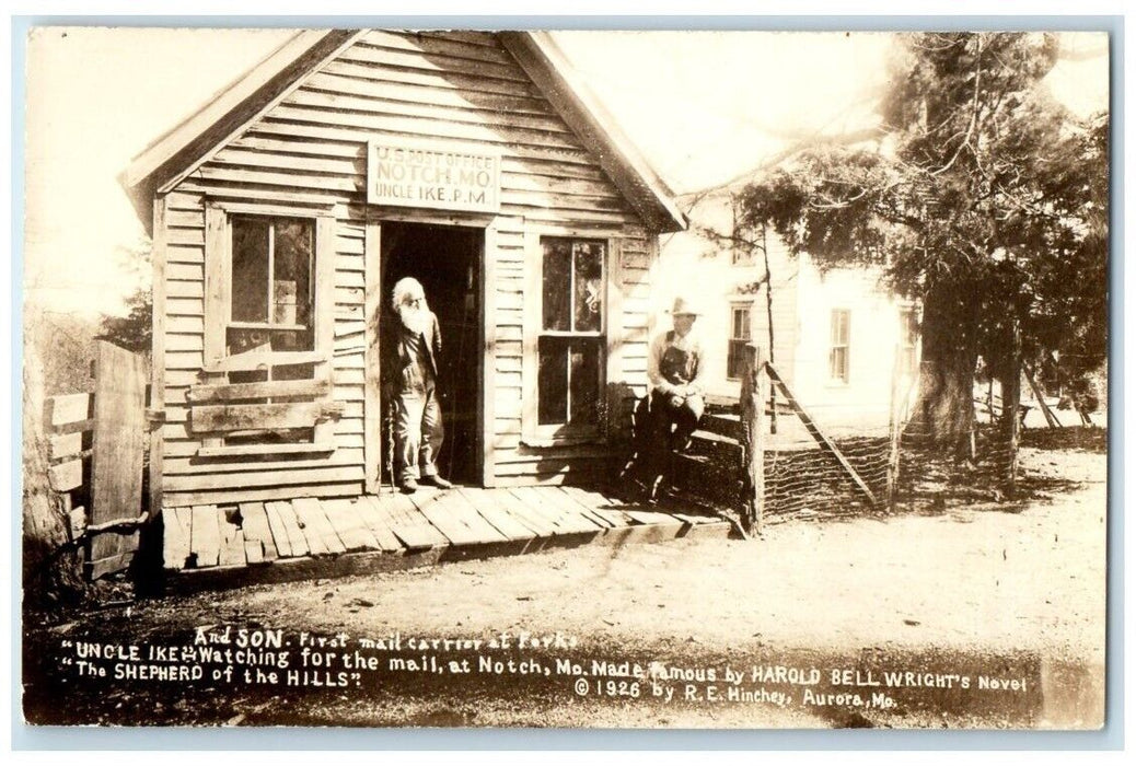 c1940's Uncle Ike & Son Post Office Notch Missouri MO RPPC Photo Postcard