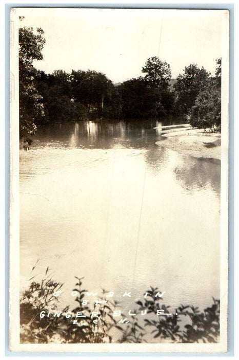 c1920's Cowskin Canoe Rental Near Ginger Blue Missouri MO RPPC Photo Postcard