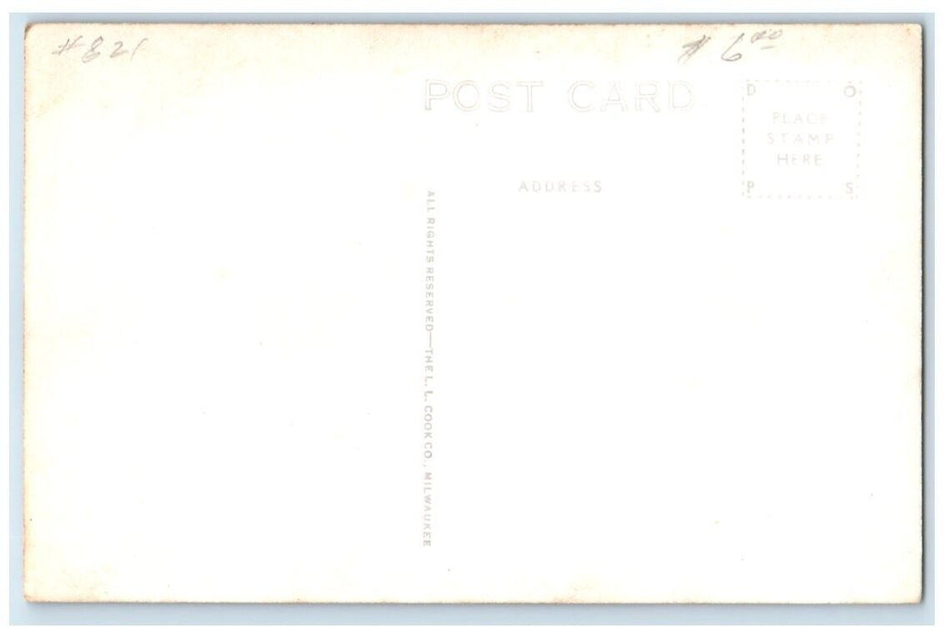 c1934's Lovers Leap Railroad Train Depot Bridge Hannibal MO RPPC Photo Postcard