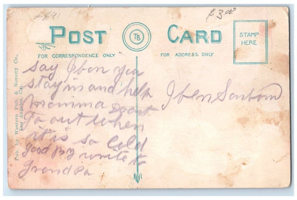 c1910's A Scene At Los Angeles Harbor California CA, Railroad Train Postcard
