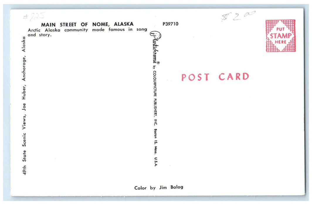c1950's Modern Civilization In Arctic Nome Alaska AK, Main Street View Postcard