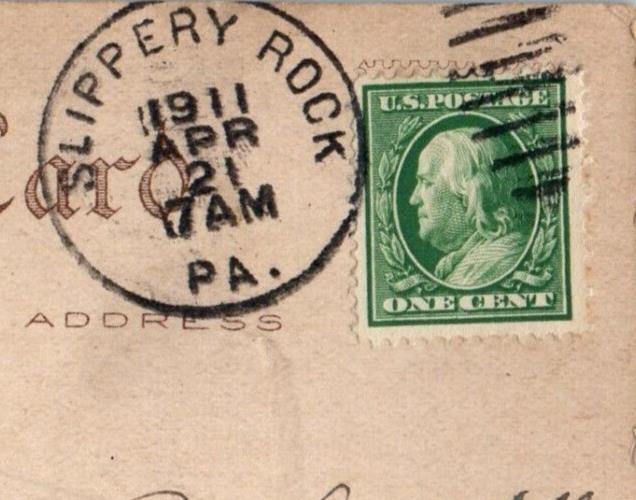 1911 From A Friend Barn Horse Carriage Slippery Rock Pennsylvania PA Postcard