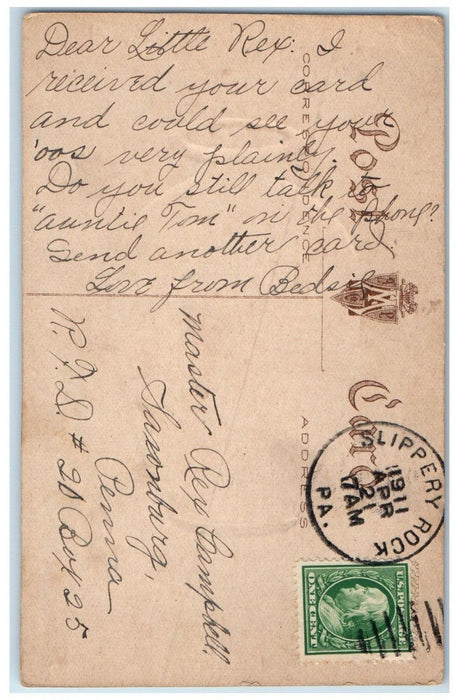 1911 From A Friend Barn Horse Carriage Slippery Rock Pennsylvania PA Postcard