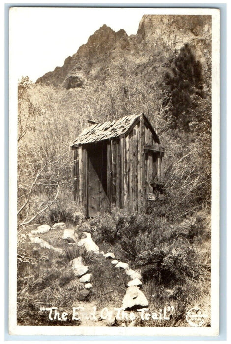 1941 The End Of The Trail Outhouse Toilet Lovelock NV RPPC Photo Posted Postcard