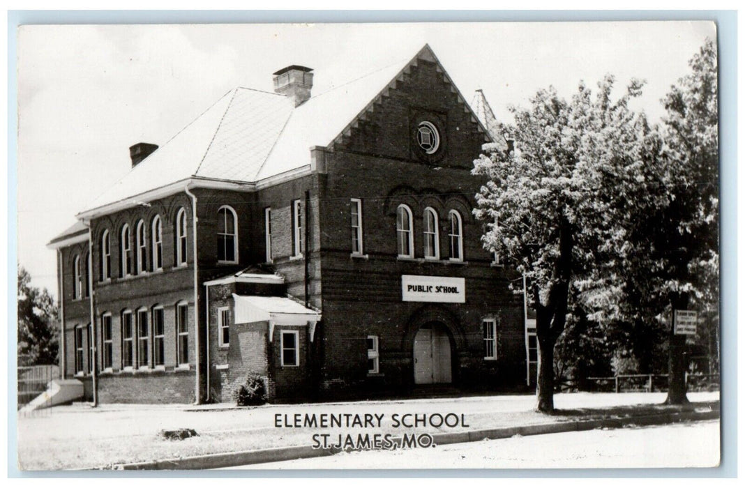 c1950's Elementary Public School St. James Missouri MO RPPC Photo Postcard