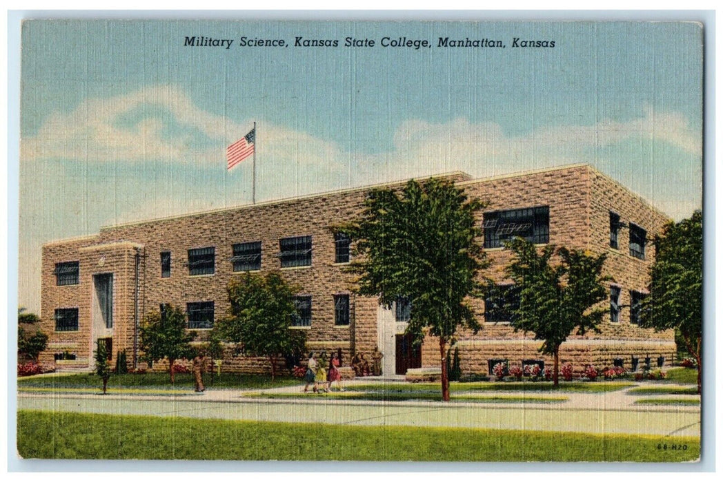 1948 Military Science Kansas State College Exterior Manhattan Kansas KS Postcard