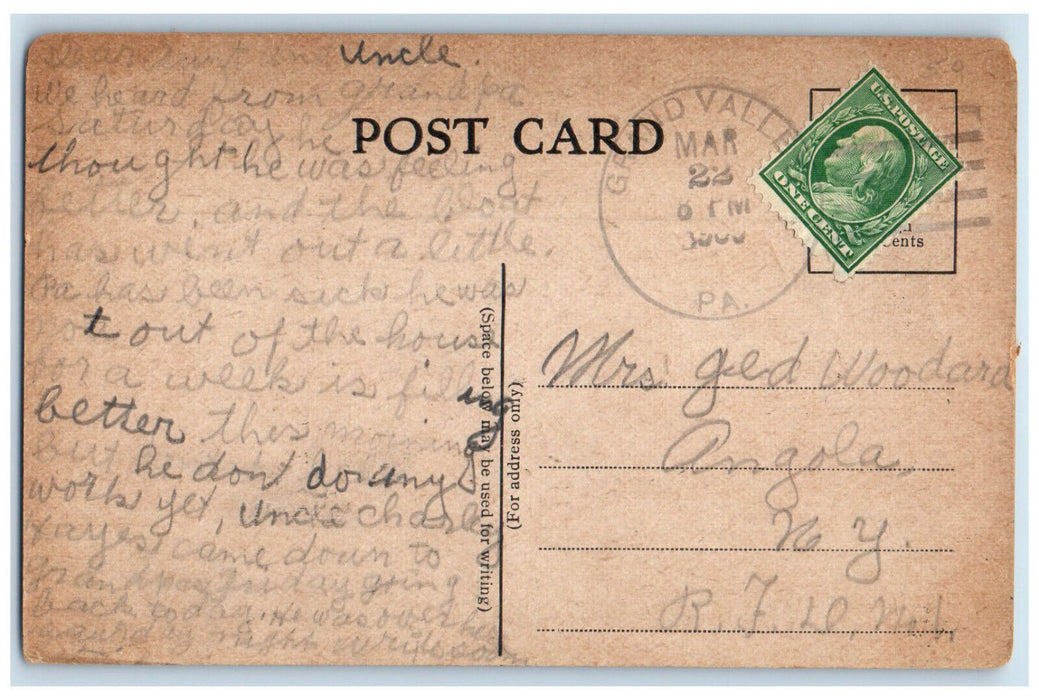 c1910 Dog Child Parent Sea Grand Valley Pennsylvania PA Posted Postcard