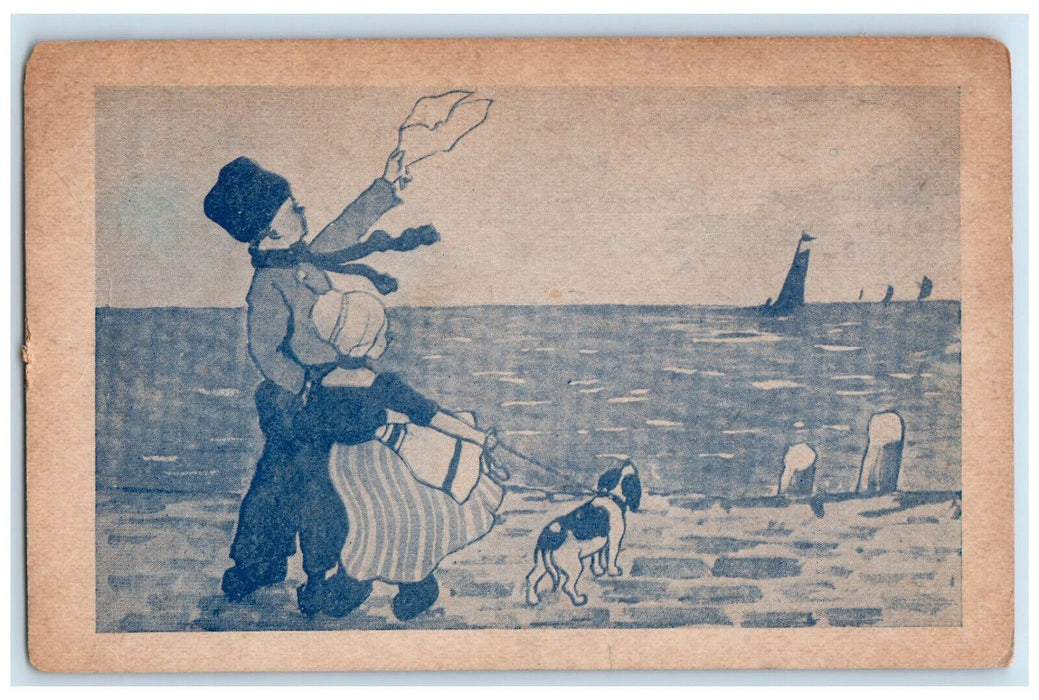c1910 Dog Child Parent Sea Grand Valley Pennsylvania PA Posted Postcard