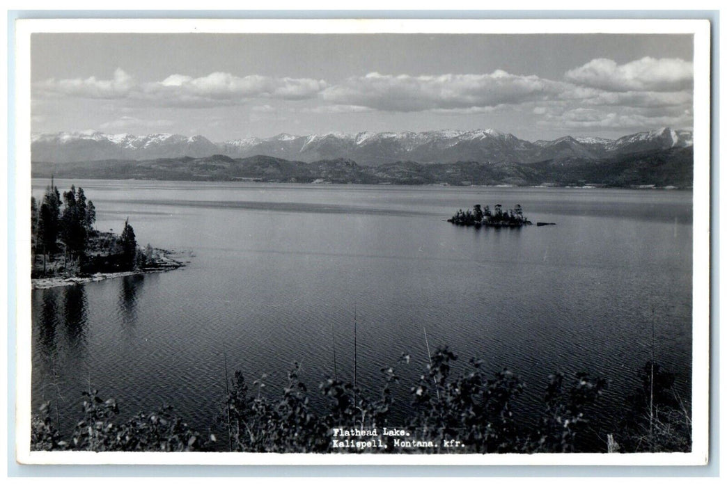 Scenic View Of Flathead Lake Kalispell Montana MT RPPC Photo Vintage Postcard
