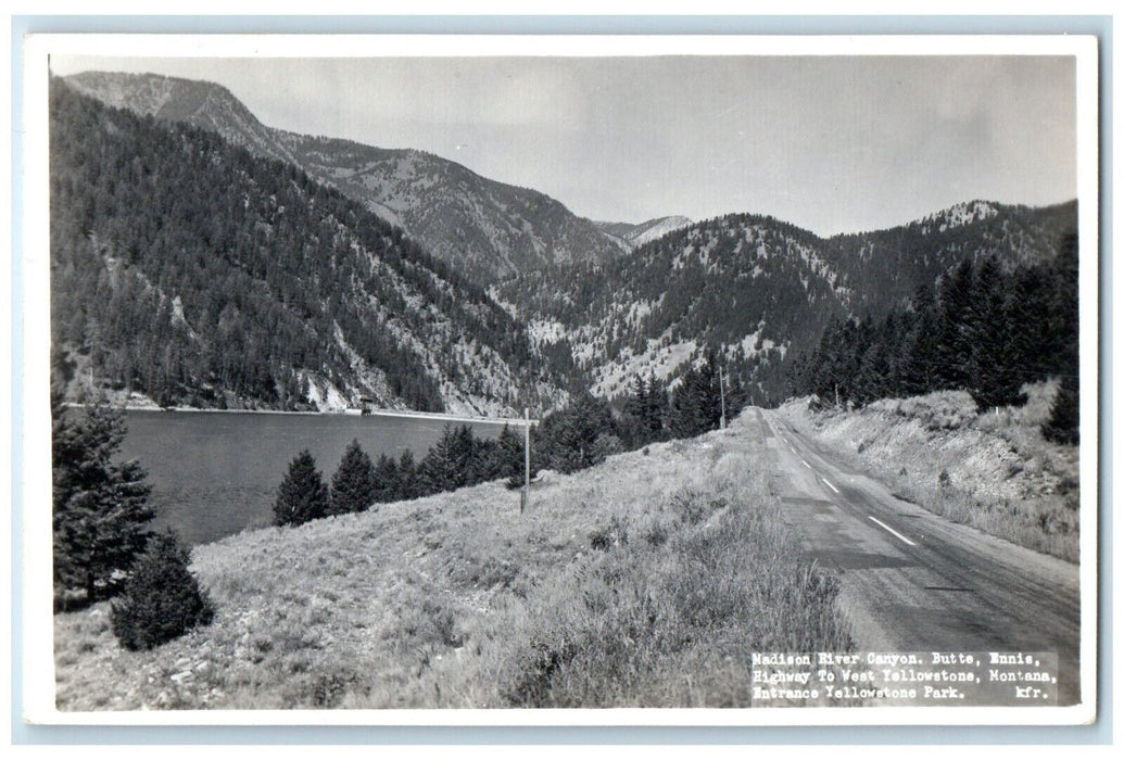 Madison River Canyon Yellowstone Montana MT RPPC Photo Posted Vintage Postcard