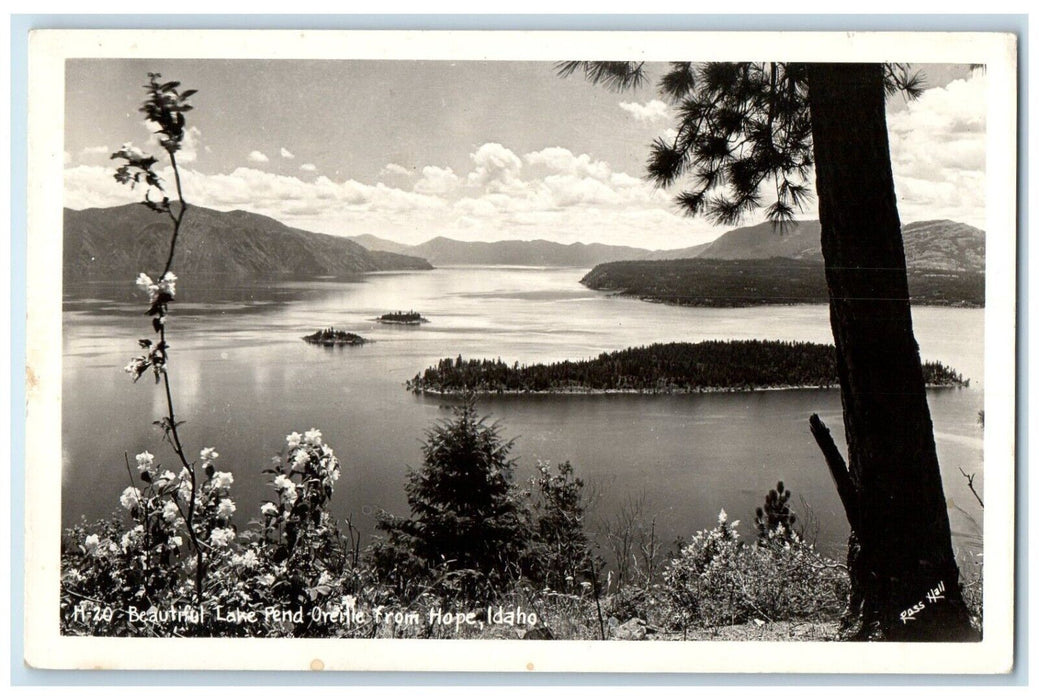 1949 View Of Lake Pend Oreille From Hope Idaho ID RPPC Photo Vintage Postcard