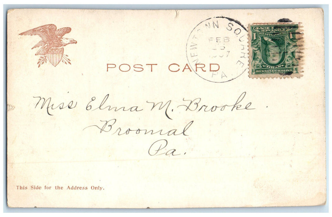 1907 Blue Room White House Washington DC Newtown Square Pennsylvania PA Postcard