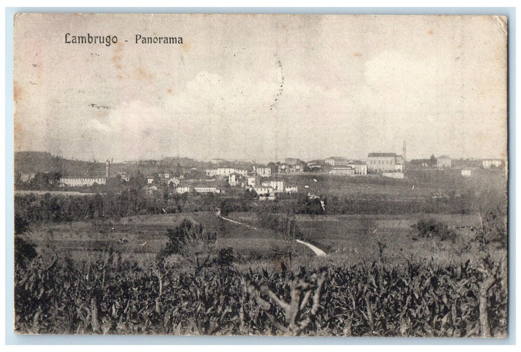 1920 Panorama View of Buildings in Lambrugo Como Province Italy Postcard