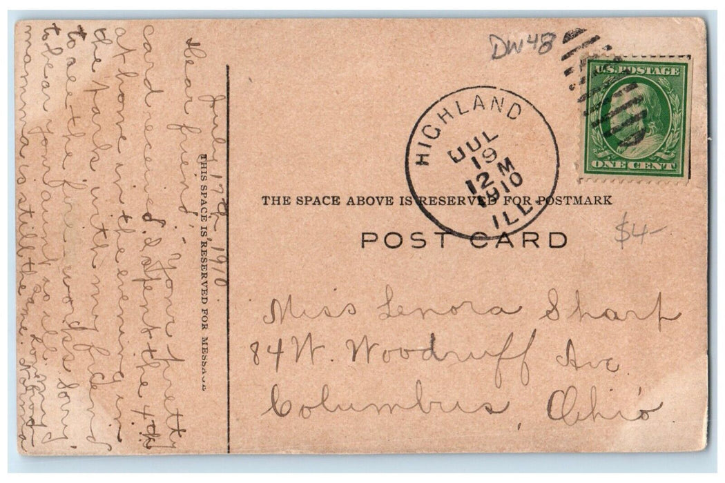 c1910 Rifle Range Lindendale Park Highland Illinois IL Antique Vintage Postcard